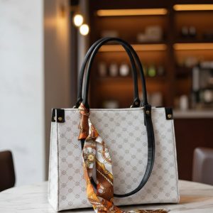 Luxury White Tote Handbag for Women